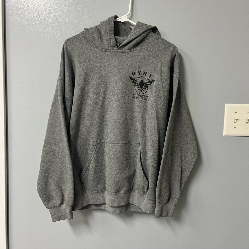 Operation Veterans Helping Veterans Gray Hoodie Size Large Gildan As Is‎
